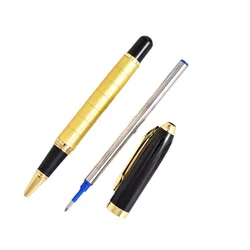 Ballpoint pen gold-plated gold signature square checkered signature business office pen