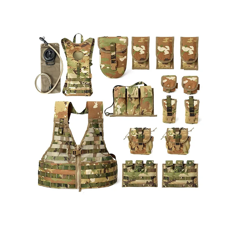 FREE SAMPLE MOLLE Training Vest with Outer Pouches Durable Backpack and Hydration Pack Multicam Camo