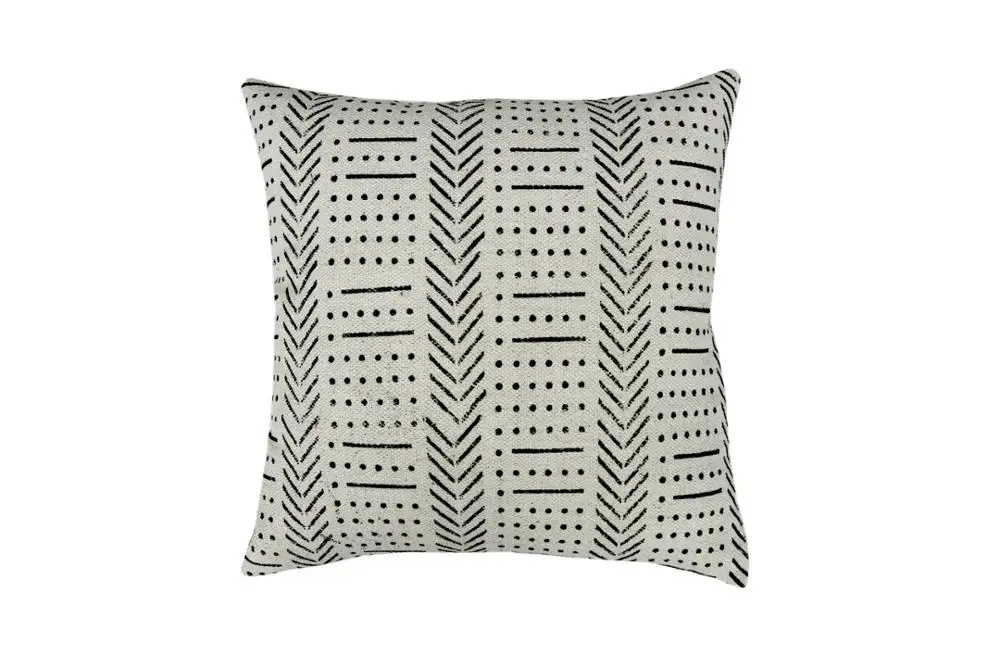 African Print Throw Pillow Cushion Boho Euro Sham White Cotton Pillow Cases Block Print Fabric Hand Made Mud Cloth Cushion Cover