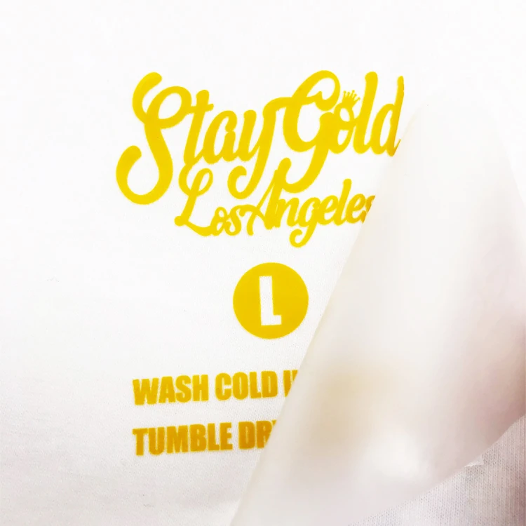 Custom Tagless Heat Transfer Neck Tags Brand Logo Name T-Shirts Heat Transfer Size Tags