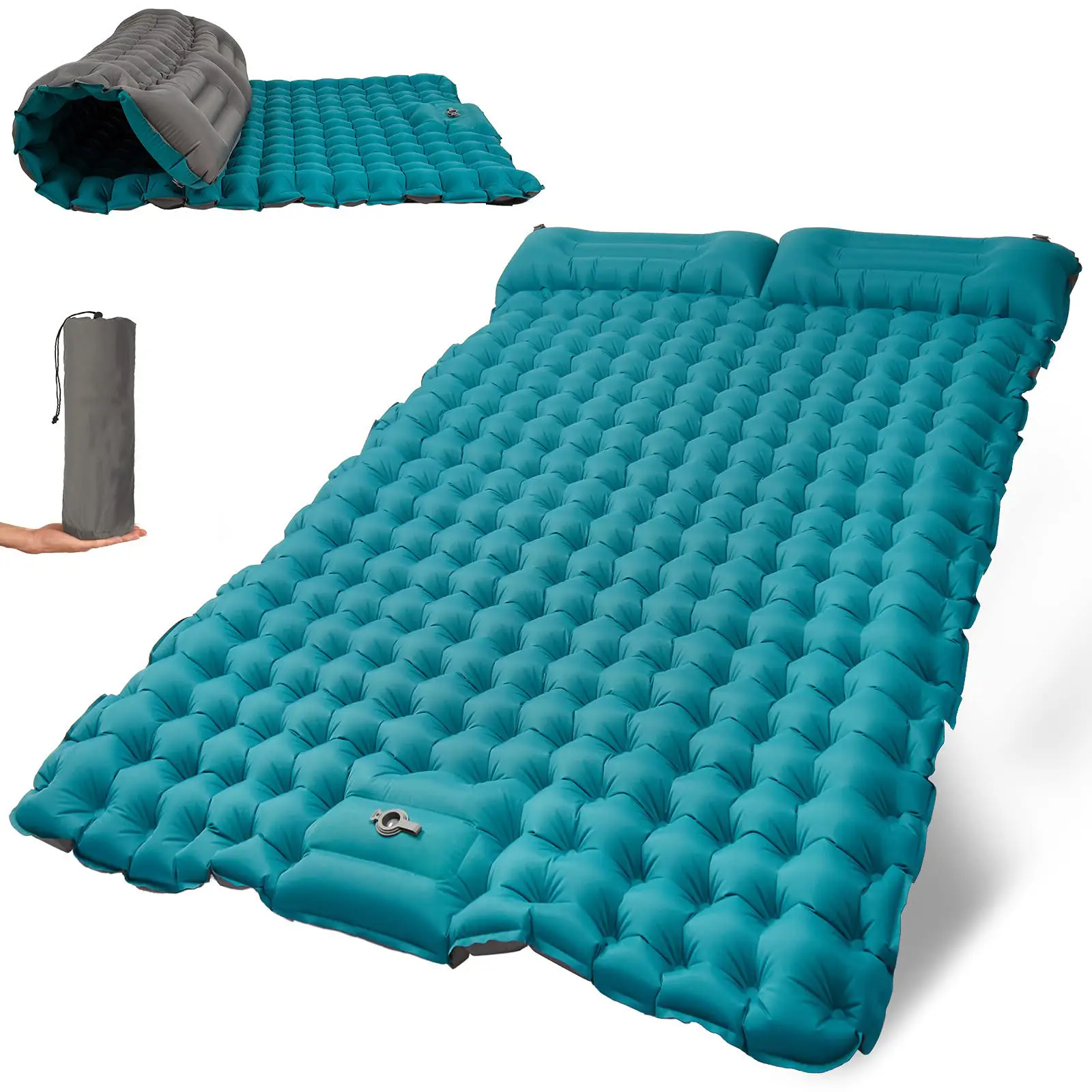 two person wide inflatable sleeping pad self double camping bed mattress twin sleeping pad