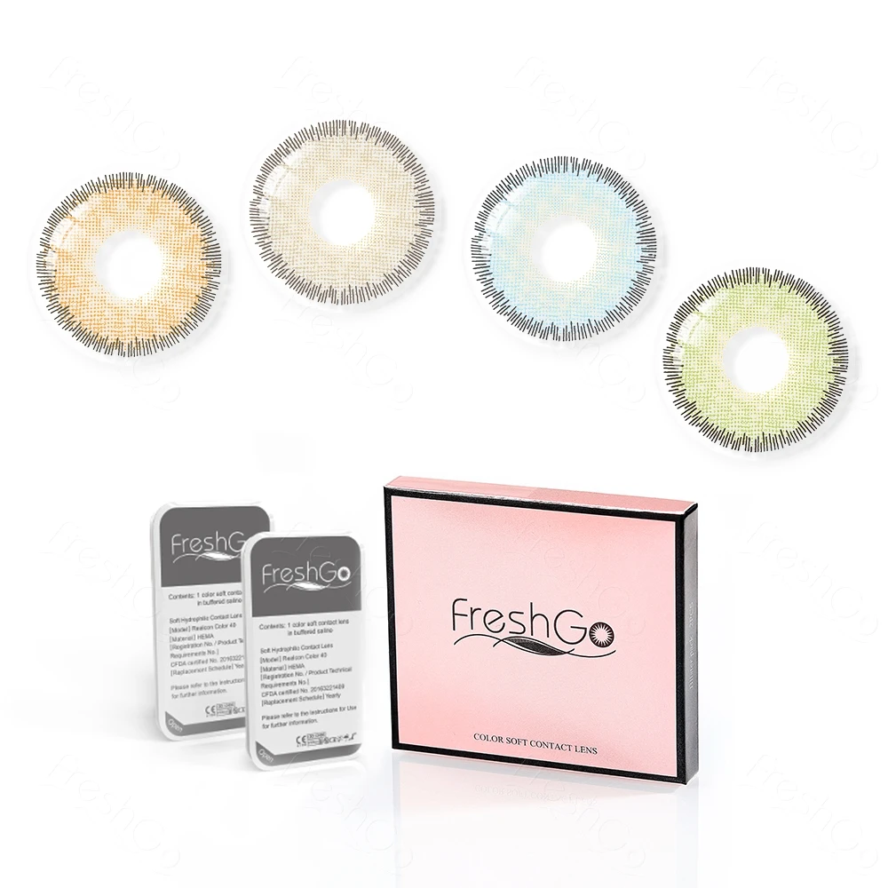  Цветные контактные линзы Freshgo Premium Green Hazel популярные мягкие круглые цветные оптовая продажа директивы для