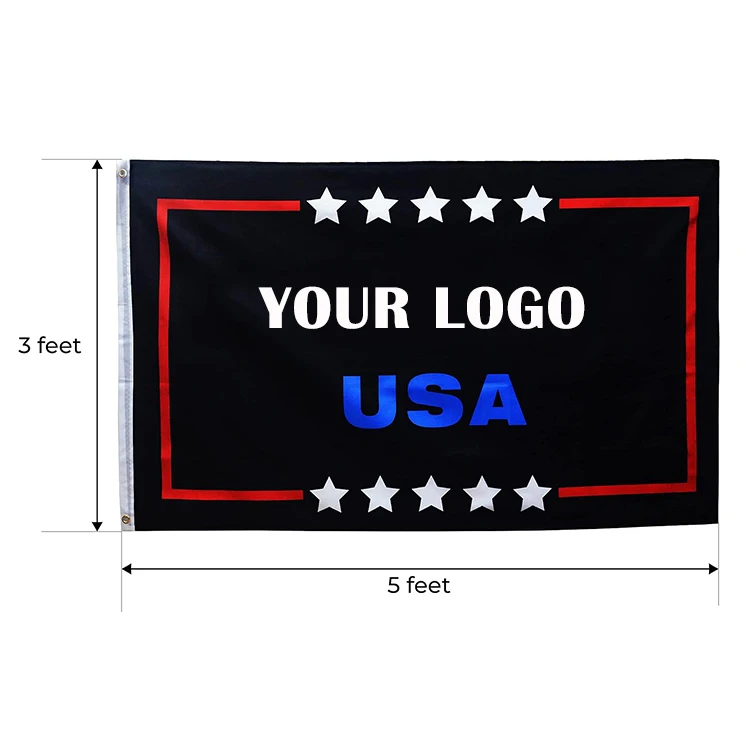 Outdoor Polyester Silk Screen Printing 3x5ft Custom Logo Printed American 2024 Flag