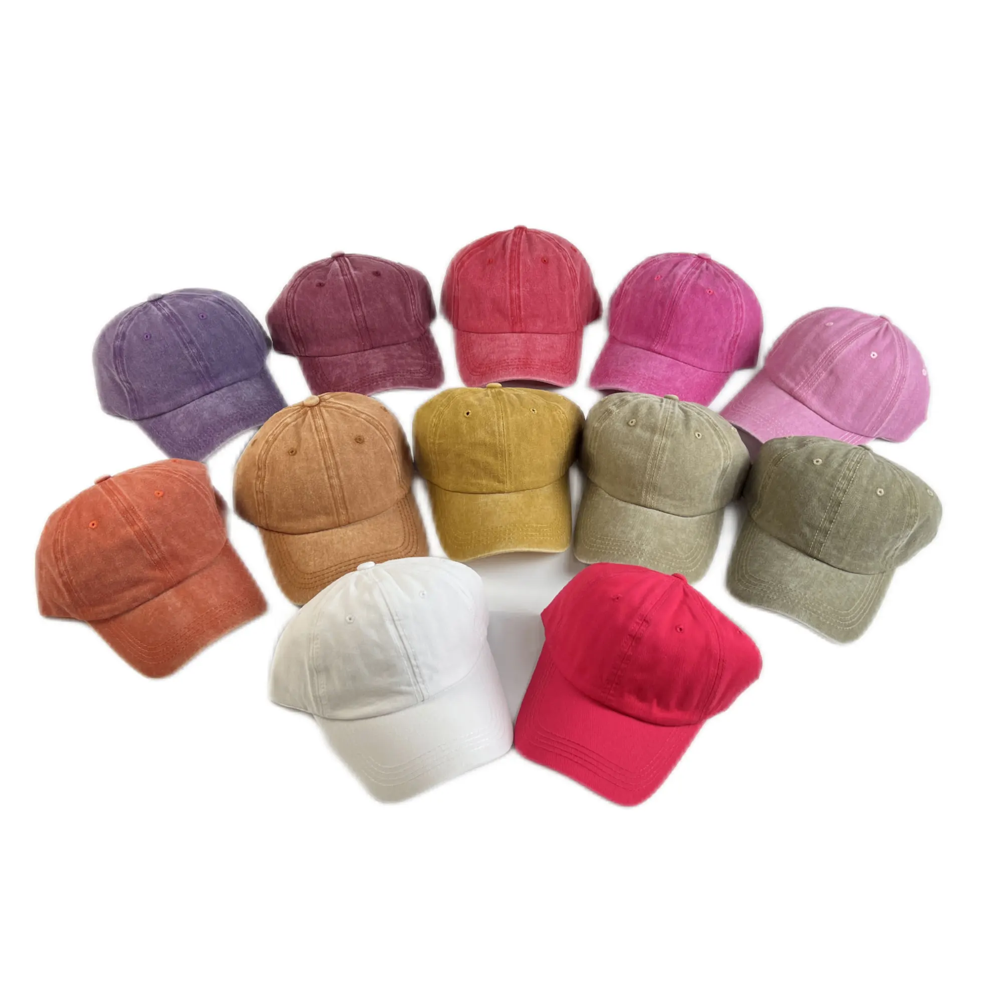 Wholesale Unisex Vintage Cotton Adjustable Dad Hat Distressed Blank Washed Baseball Cap