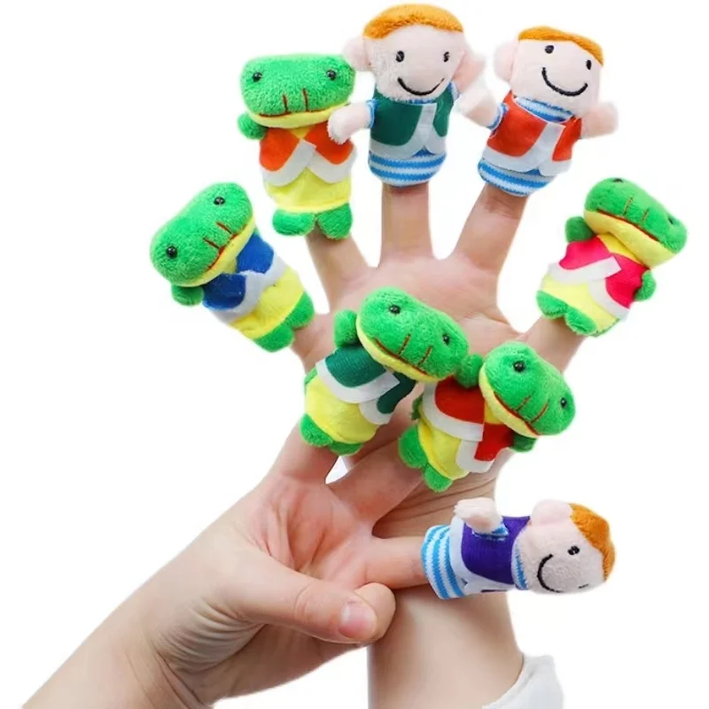 Funny Zodiac Animal Finger Puppets Cartoon Plush Monkey Finger Puppets Toys for Sale