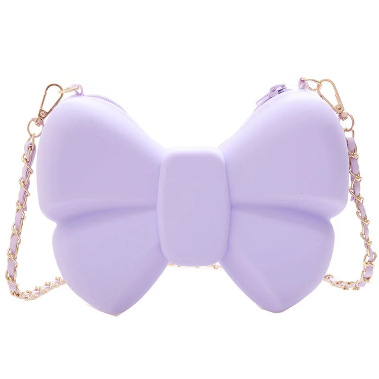 Детская силиконовая сумка с бантом, мини-кошелек для родителей и детей, аксессуары для девочек, сумочка с цепочкой