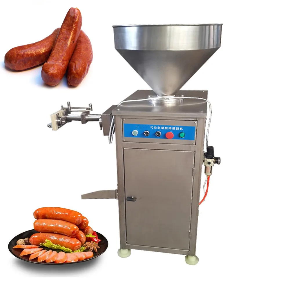 Electric sausage making sausage filling and tying sausage stuffing machine