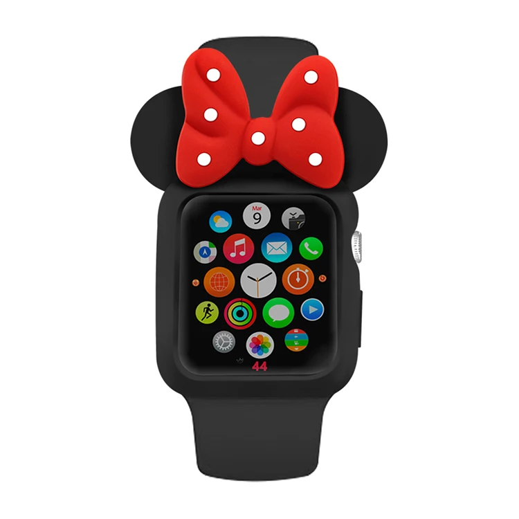 Милый мультяшный чехол для часов Apple Watch 40 мм 44 силиконовый защитный iwatch series