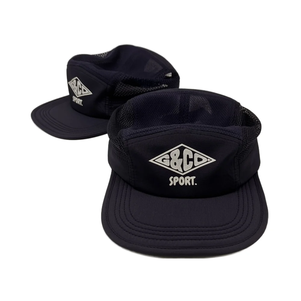 Custom Polyester Nylon 5 Panel Cap with 3m reflective printing logo Foldable Quick Dry Running Camp Hats 5 Panel For Men Women