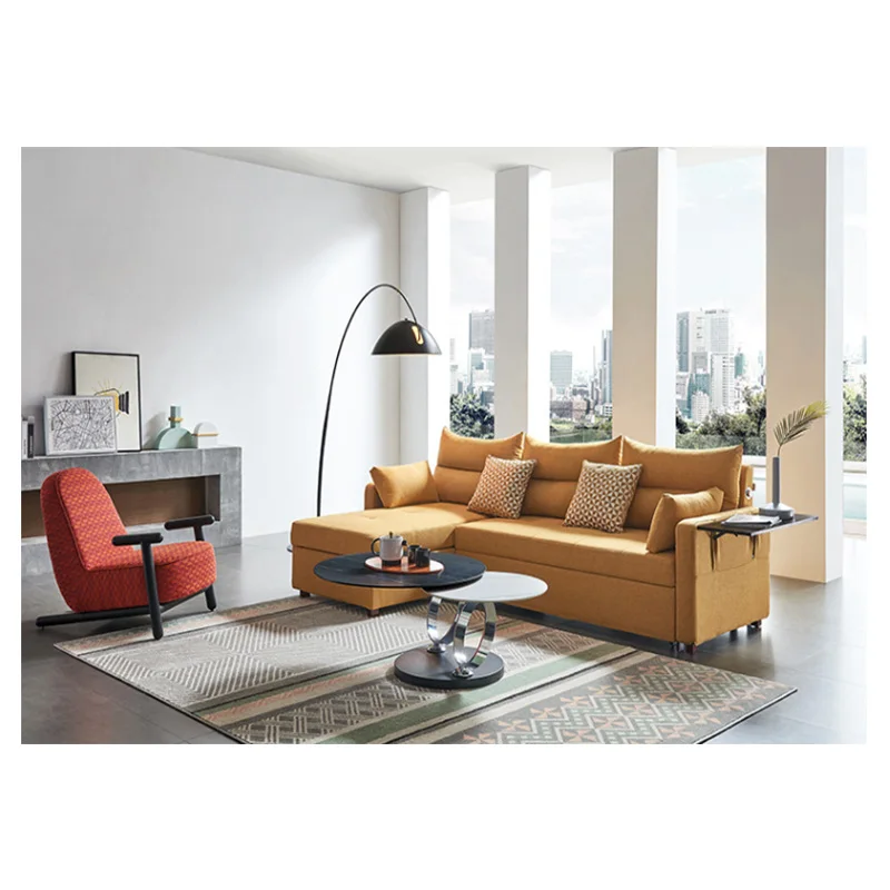 High Quality Multifunctional Three Seat L Shape  Usb SofaBed