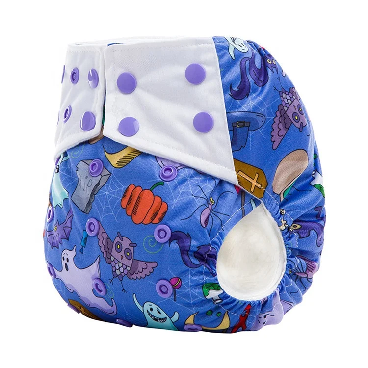 
Amazon Hot Sale Reusable Washable Baby Diaper Bamboo Cotton Baby Diapers for Sale AIO Baby Cloth Diaper 