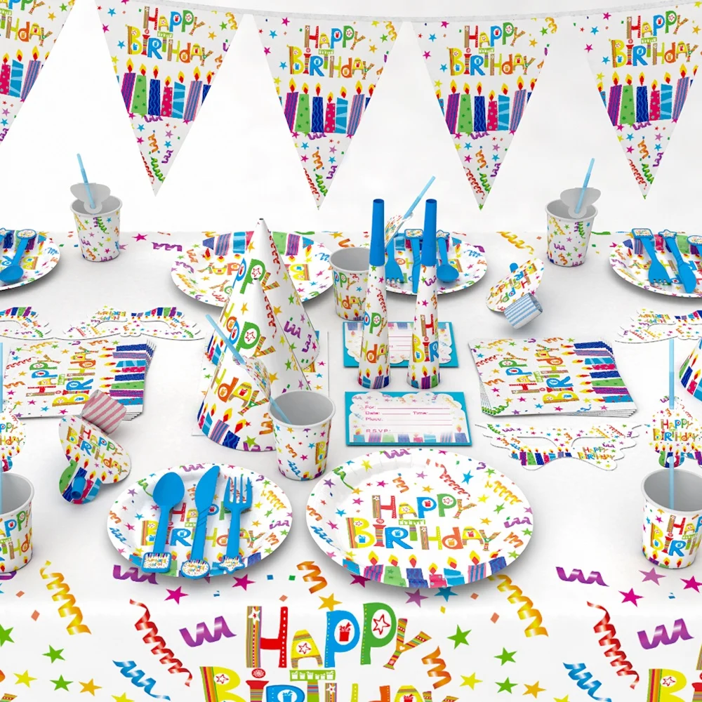 Wholesale Kids Theme Birthday Decorations Sets Party Supplies for Girls and Boys