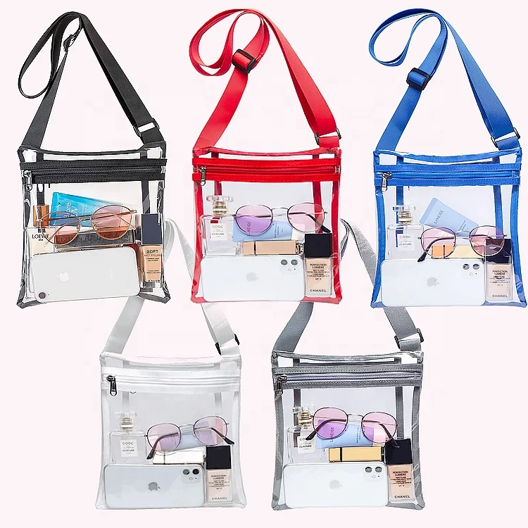 Unique Customization Adjustable Strap Clear Crossbody Purse Bag, Stadium Approved Clear Bag for Concert, Festival