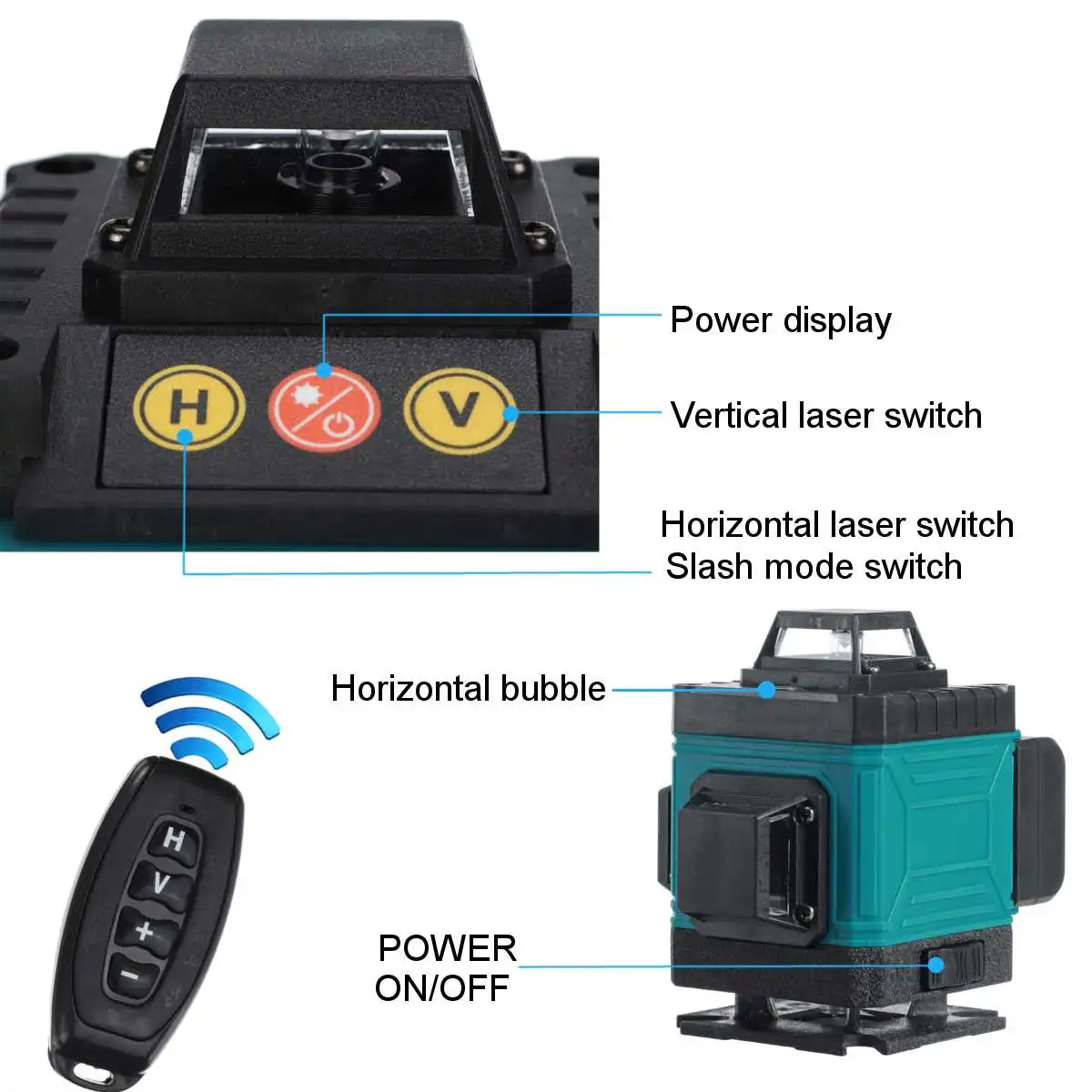 16 Lines 4D Laser Level Vertical Horizontal Cross Line Self-leveling Laser Level 360 with Extension Bar Tripod Stand