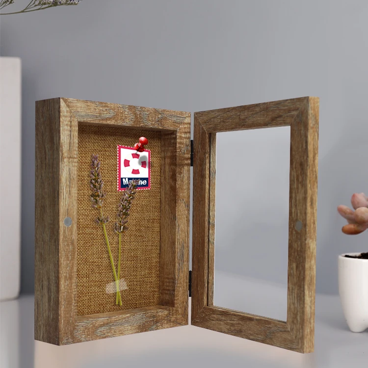 Деревянная рамка Dongjin MDF поставщик 3D теневой бокс дисплей настоящая Стеклянная фоторамка 5*7 6*8 8*10 с магнитом для стола домашний