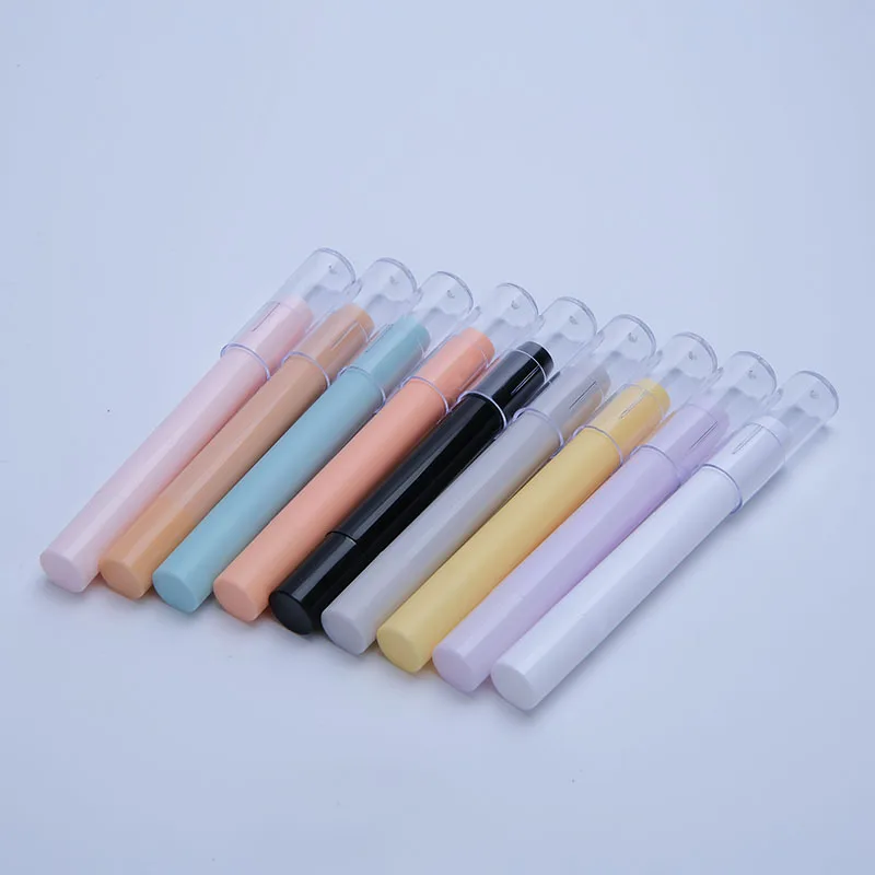 Double headed highlighter stick tubes custom logo portable makeup eyeshadow stick pen with sponge