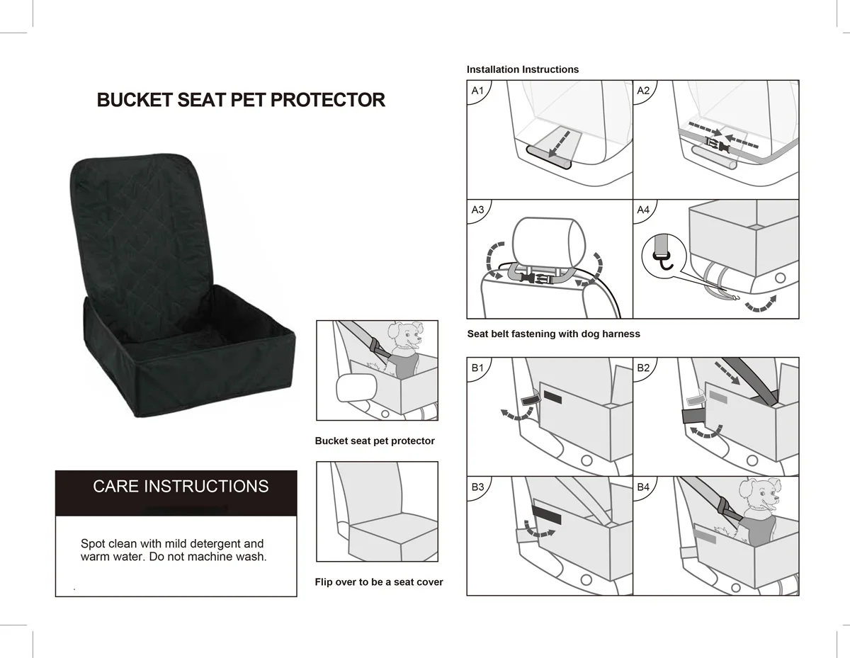 Hot Sale  Waterproof Bucket Dog Seat Protector Front Seat Car Seat Cover for Dogs Pets