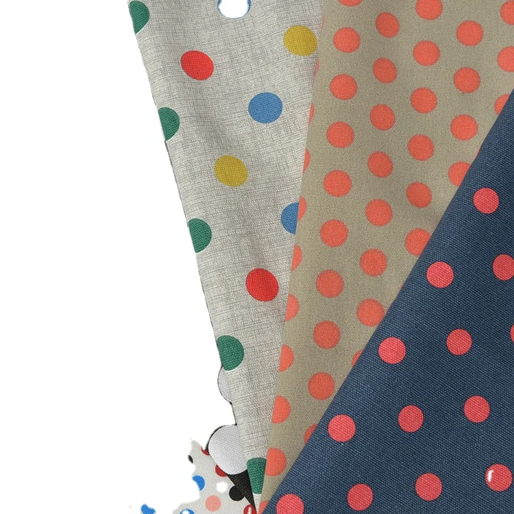 12 OZ Polka Dot canvas Polka dot polyester canvas print canvas fabric sofa Handbag case tablecloth printed cloth