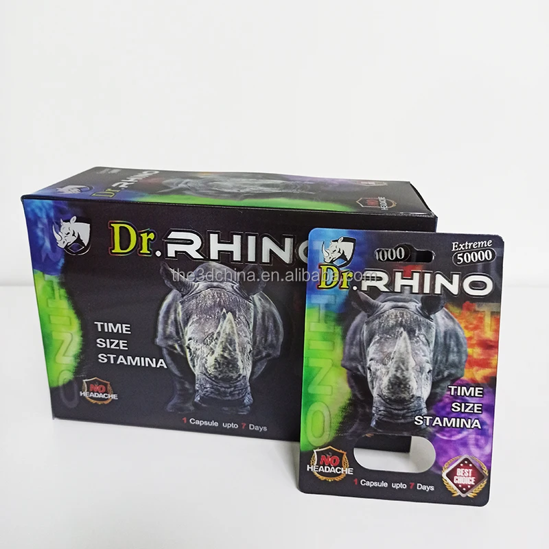 hot sale Rhino GREAT XL 3d Effect Sex Male Enhancement Rhino Pills Cards Packaging Box
