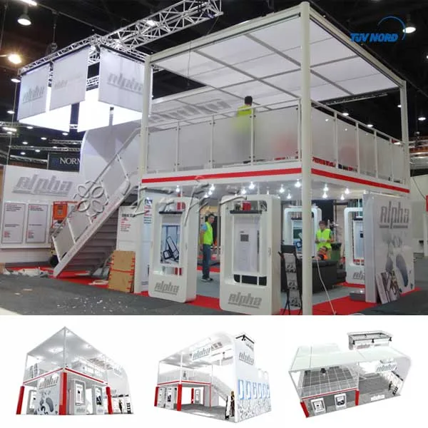 China durable exhibition booth double two story display stand