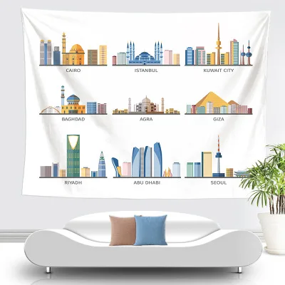 Customized Muslim Ramadan Tapestry Middle East Islamic Ramadan Castle Printed Tapestry