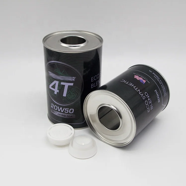 Custom 1 liter metal round tin can for car lubricant/1 liter paint can