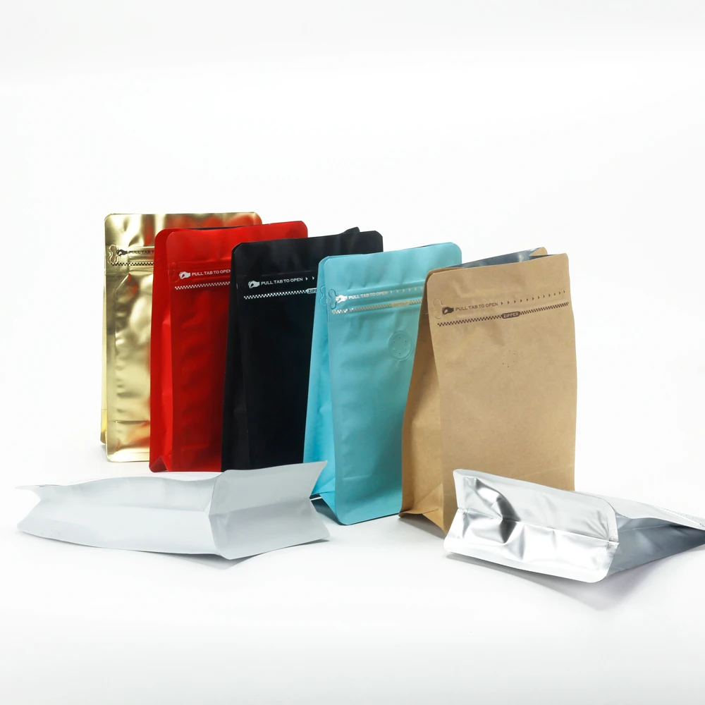 5lb coffe bag packaging bulk valve coffee bags wholesale flat bottom pouch