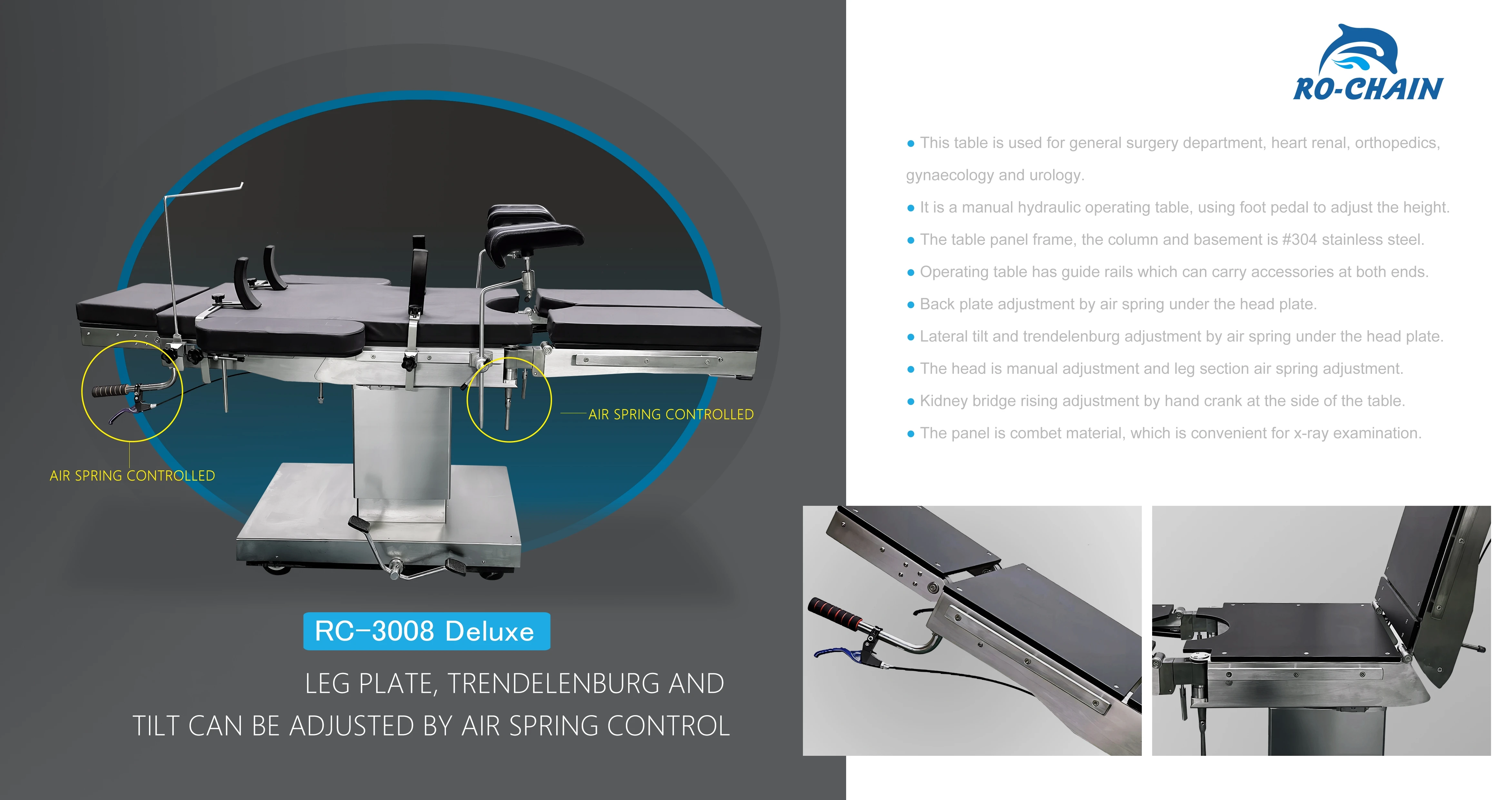 RC-3008 Deluxe  neurosurgery operating table orthopedic traction surgical table