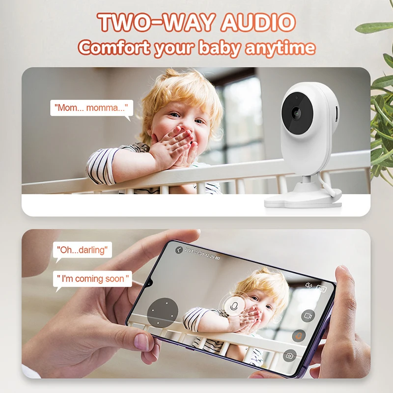  Convenient mini wifi camera clip babyfoon 1080p ip night vision baby monitor with lullaby music