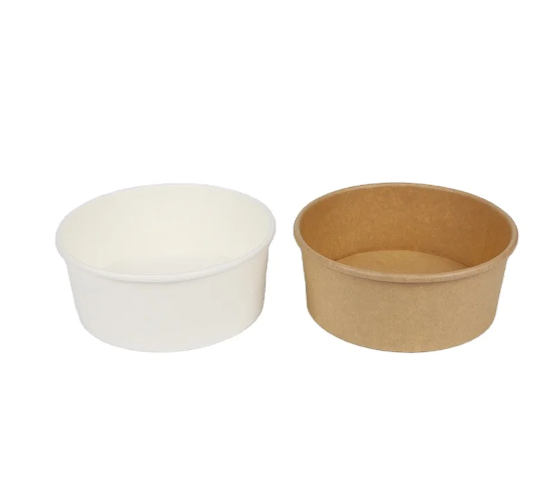 biodegradable kraft paper bag disposable black kraft paper salad bowl fast food take away boxes kraft paper tub