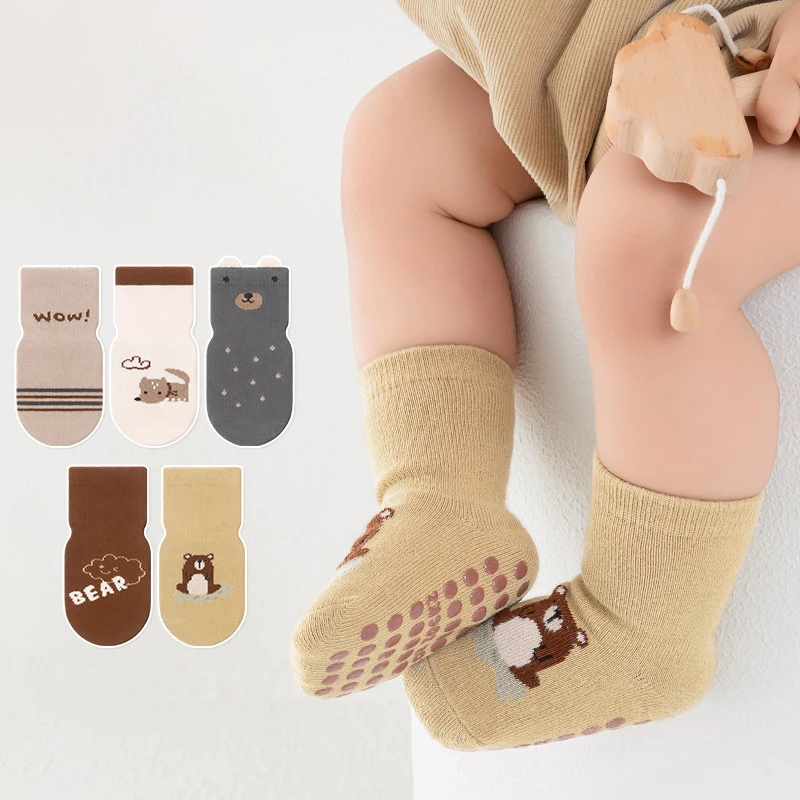 Factory Custom Grip Socks Baby Boy Girl Sock Infant Toddler  Unisex 0-24 Months Warm  Autumn  Winter