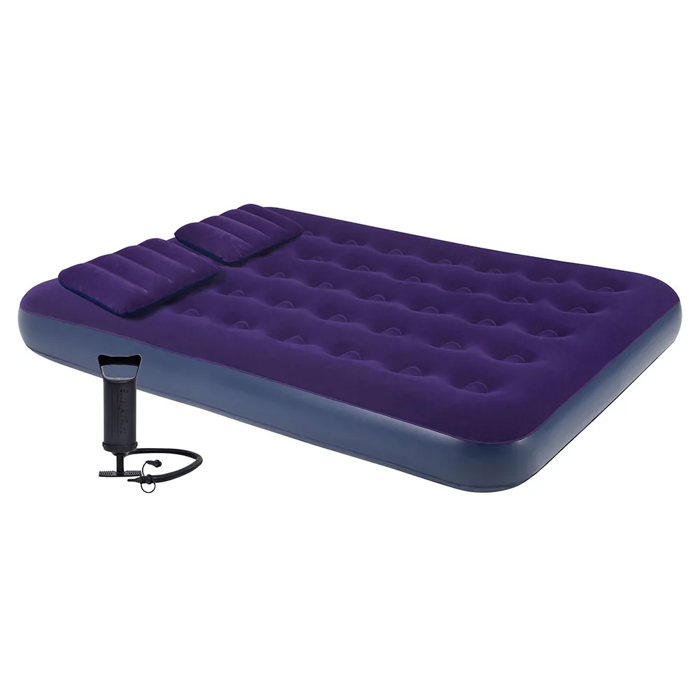 Double size Flocked Surface 191cmx137cmx22cm Camping Inflatable Air Bed Mattress Bed With Hand Pumps Pillows
