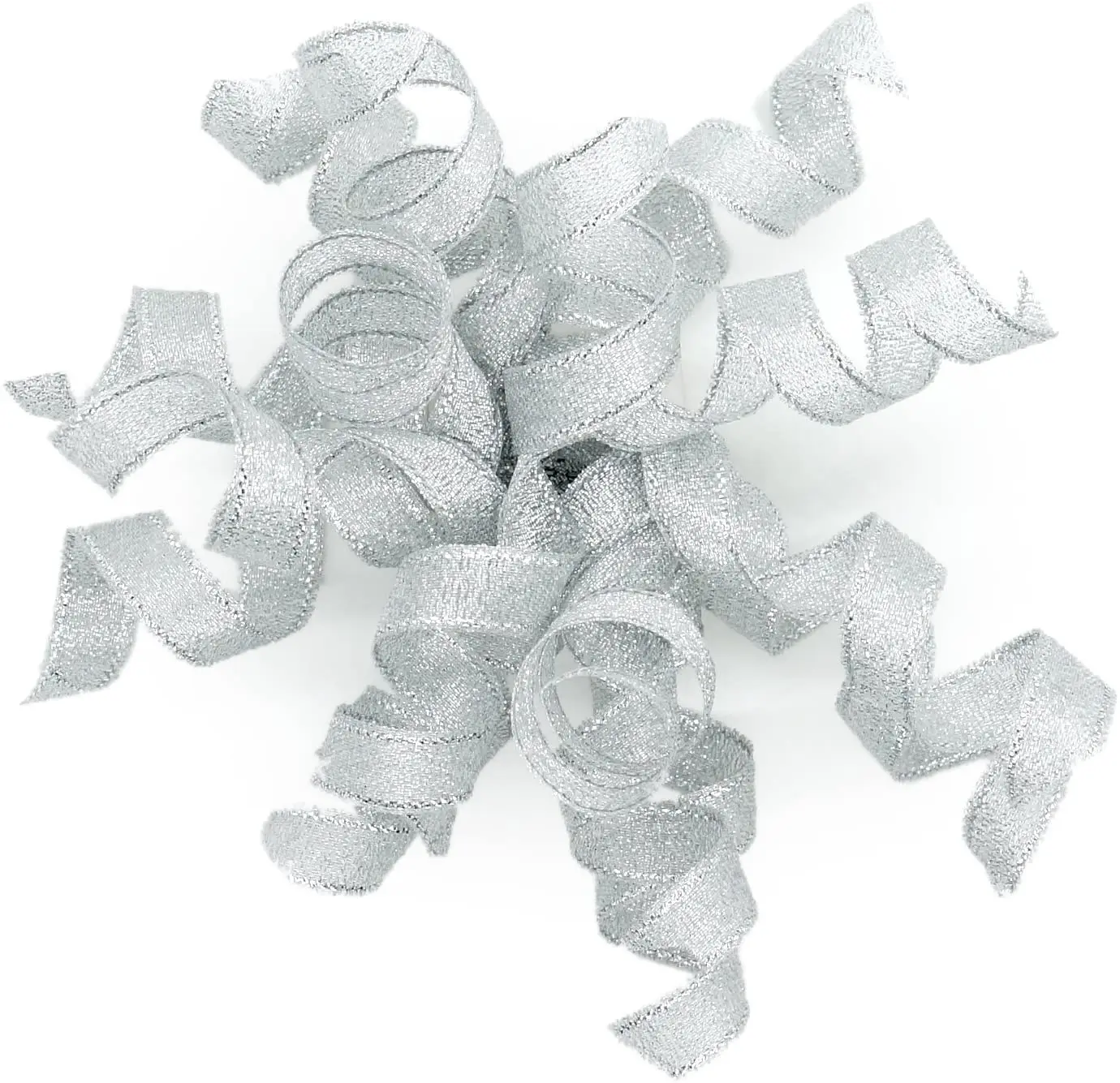 Бесплатный образец, оптовая продажа, серебряный самоклеящийся бант, Подарочный аксессуар, полипропиленовая кудрявая лента, подарок, кудрявые банты