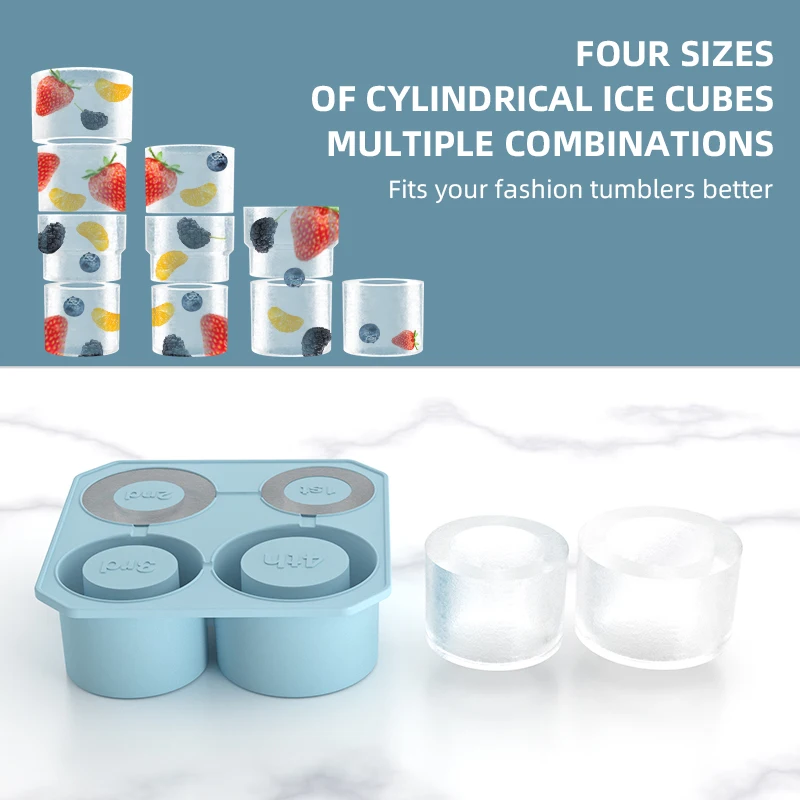 2024 Hot Sale New Design Products Food Grade Easy Demould 40oz Ice Mold Silicone Ice Cube Tray for Cups