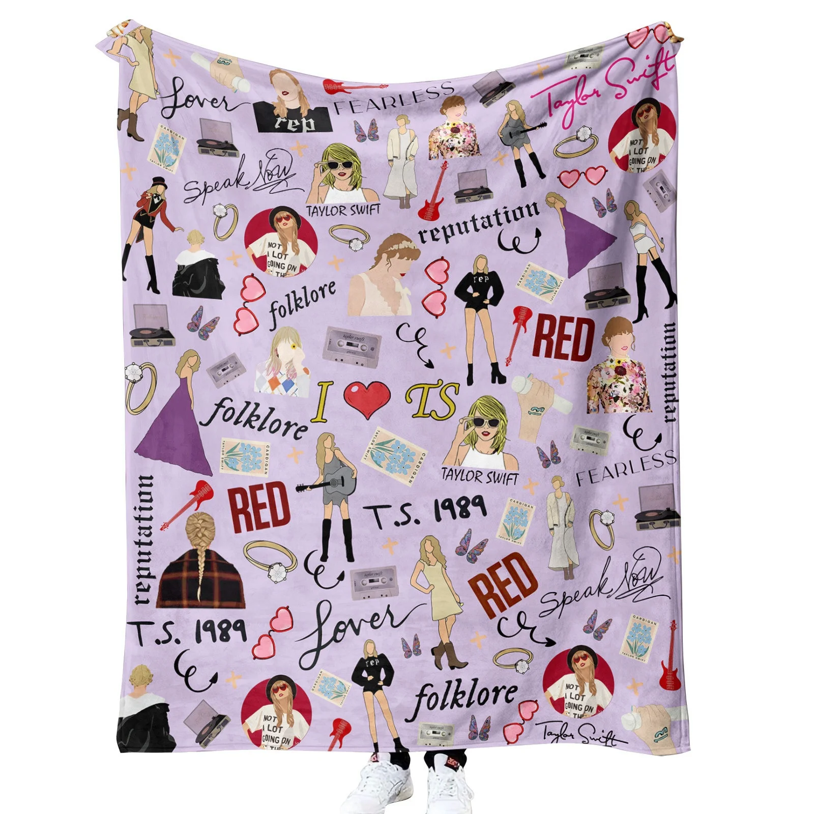 8 Colors Pink Singer Taylor Throw Blanket Swiftie Flannel Soft Bed Blankets for Music Lover