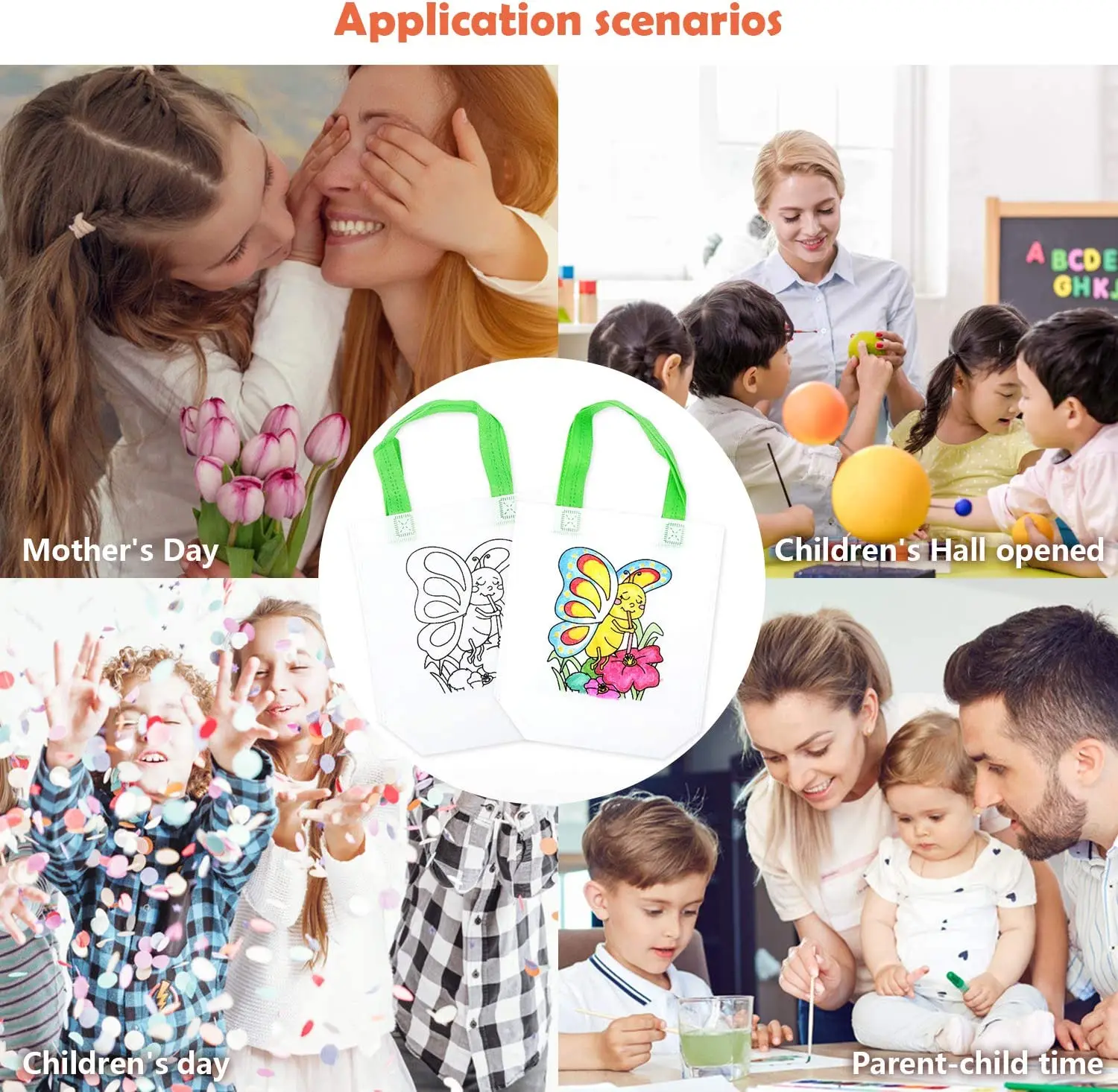 Детская раскраска многоразовая для вечеринки Goodie «сделай сам» Сумка рисования граффити Нетканый экологически чистый материал набор ручной работы детей