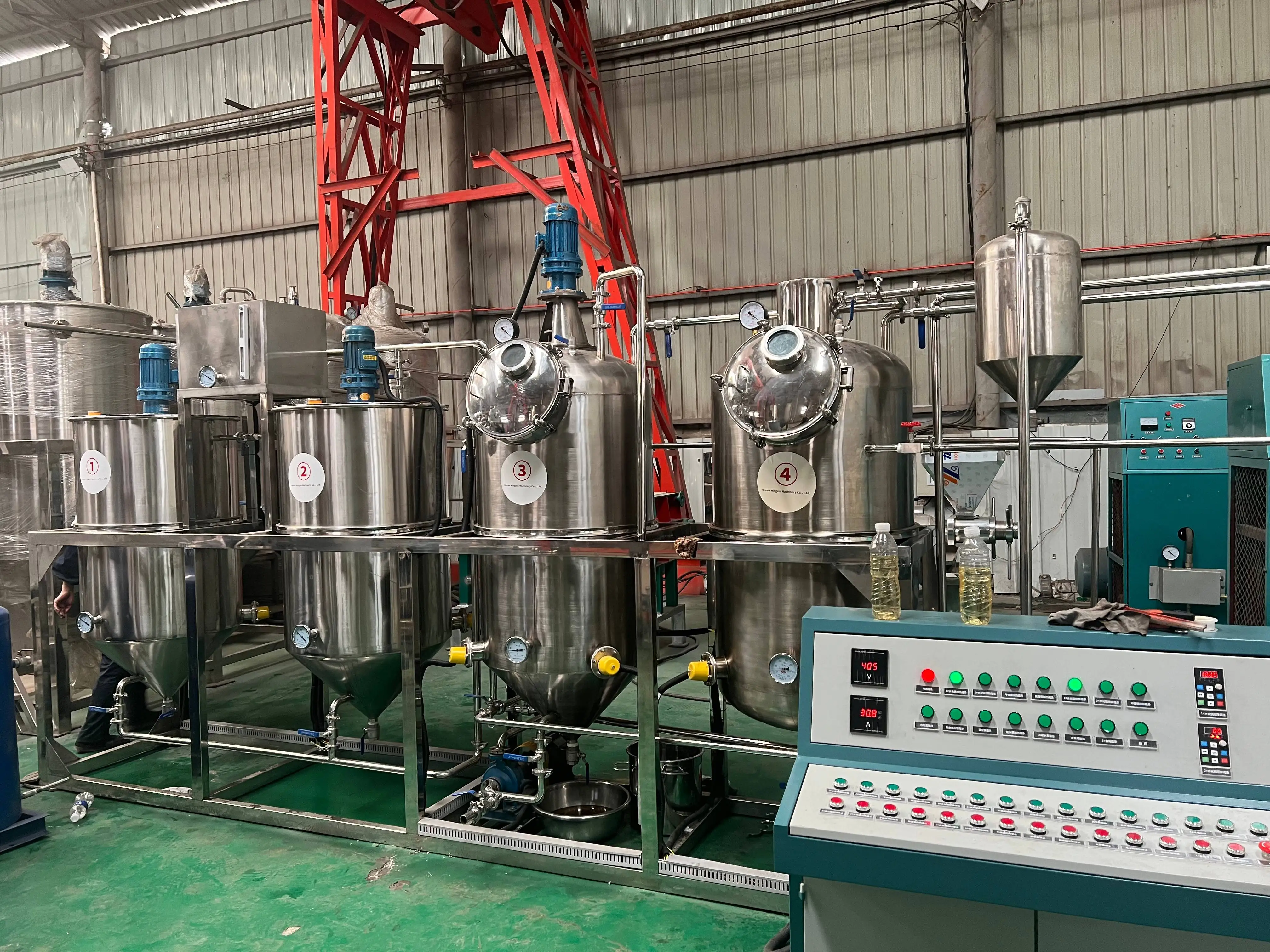 Palm Oil Refining Machine Sunflower Peanut Cooking Edible Vegetable Oil Refinery Equipment