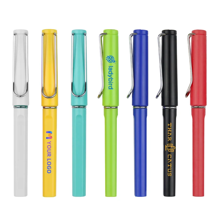 Custom Logo 0.5mm Colorful Ballpoint Gel Pens Plastic Body Ballpen for Gifts