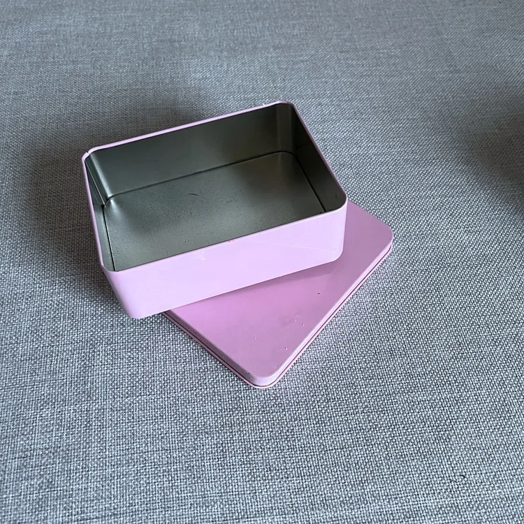 Custom logo square shape tin can metal gift box biscuit tin can box tor tea metal box custom