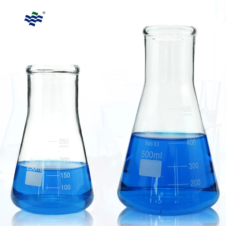 Laboratory 50ml 100ml 150ml 200ml 250ml 500 ml 1000ml Glass Erlenmeyer Flask