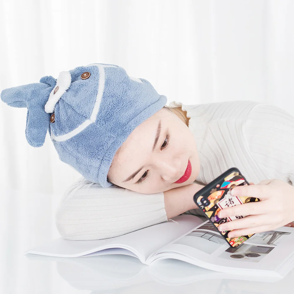 Promotional Custom Reusable Shower Super Absorbent Microfiber Dry Hair Drying Cap