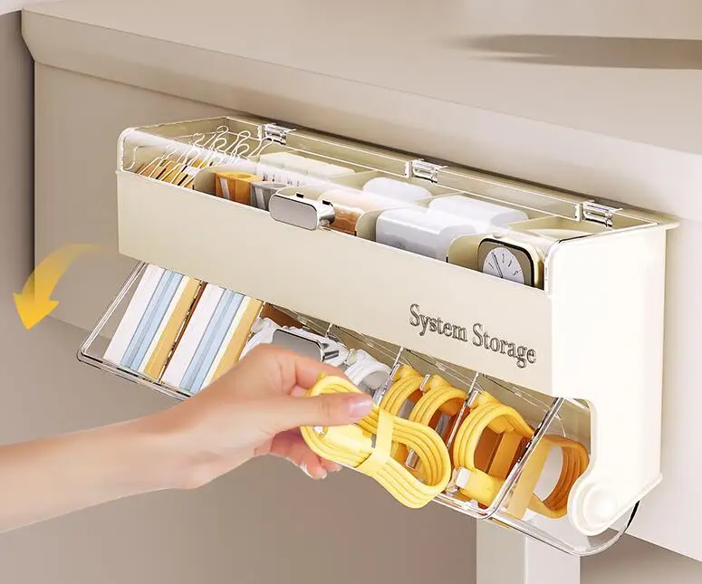 Cell Acrylic Self Adhesive Anti Dust Boxes for Clothes Lingerie Ties Underwear Wall Mount plastic cloth organizer drawer