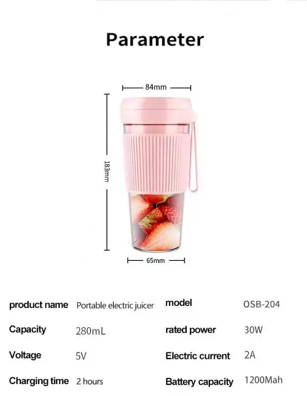 usb rechargeable portable blender fruit andvegetable juicer fruit juicer machire commercial