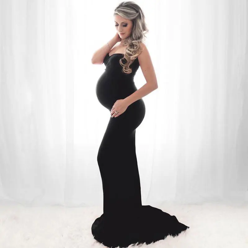 
Summer Elegant Maternity Dresses For Photo Shoot Pregnant Women Shoulderless Pregnancy Dress Photography Maternity Dress 