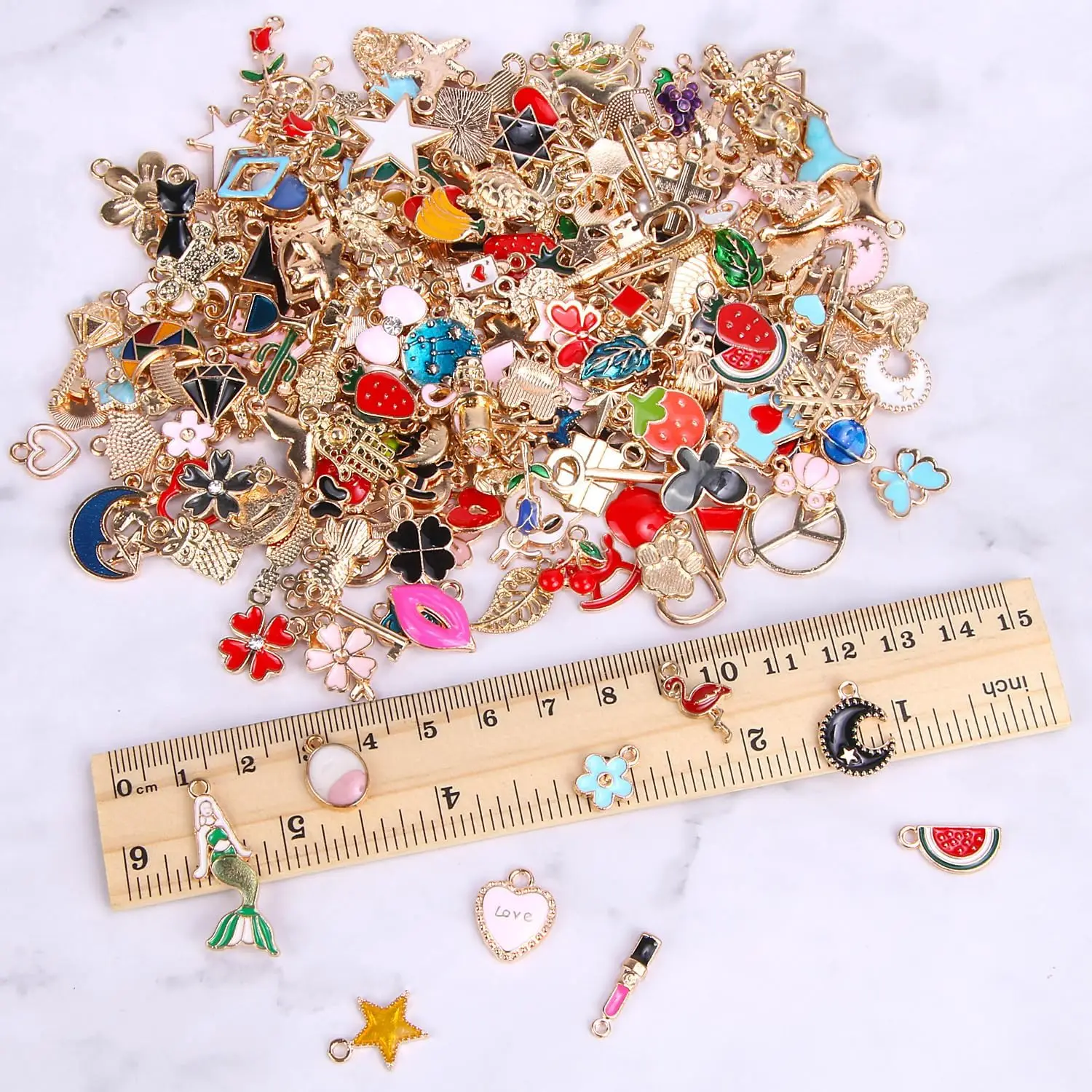 Wholesale Bulk Lots of Gold Plated Enamel Pendants & Charms Assorted Jewelry Making Charms DIY Necklace Bracelet Earring Crafts