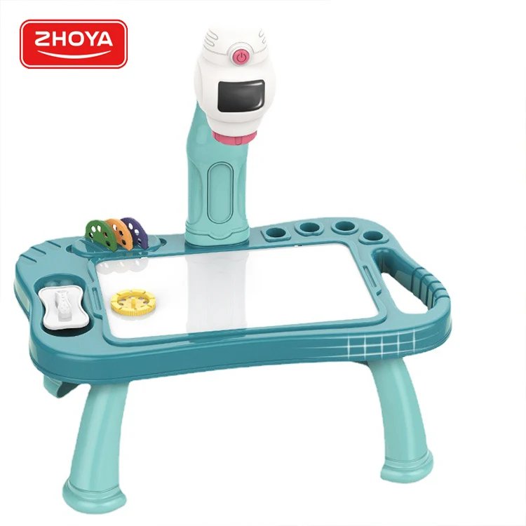 Zhorya New Led Projector Painting Table Toys ABS Writing Board For Kids Art Kit Drawing Board (1600320286775)