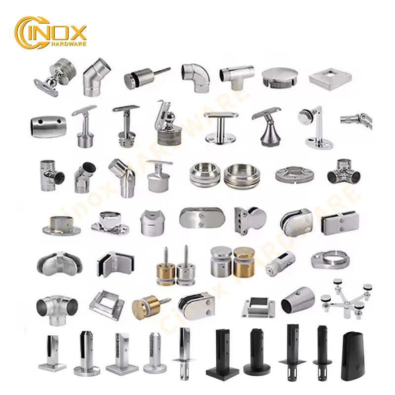 Stainless Steel Balustrade Accessories Staircase Glass Railings Bracket Cinox Hardware Handrail Post Design Balcony Fittings