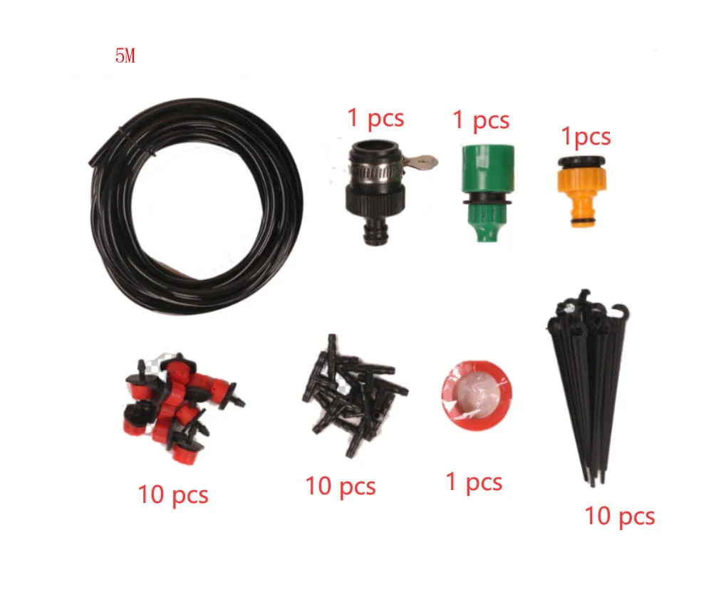 5M Automatic Garden Watering System Kits Drip Irrigation Watering Kits Micro Drip Mist Spray Cooling System