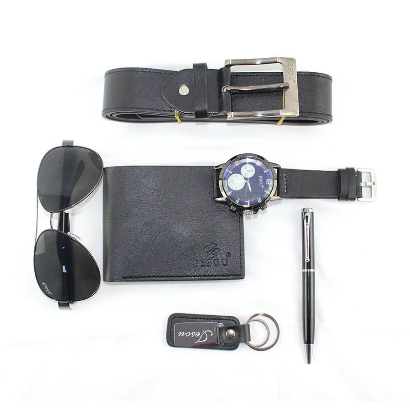 Custom Design Wallet Sets Belt Sunglass Keychain Exquisite Packaged Wallet Watch Pen Gift Set For Male