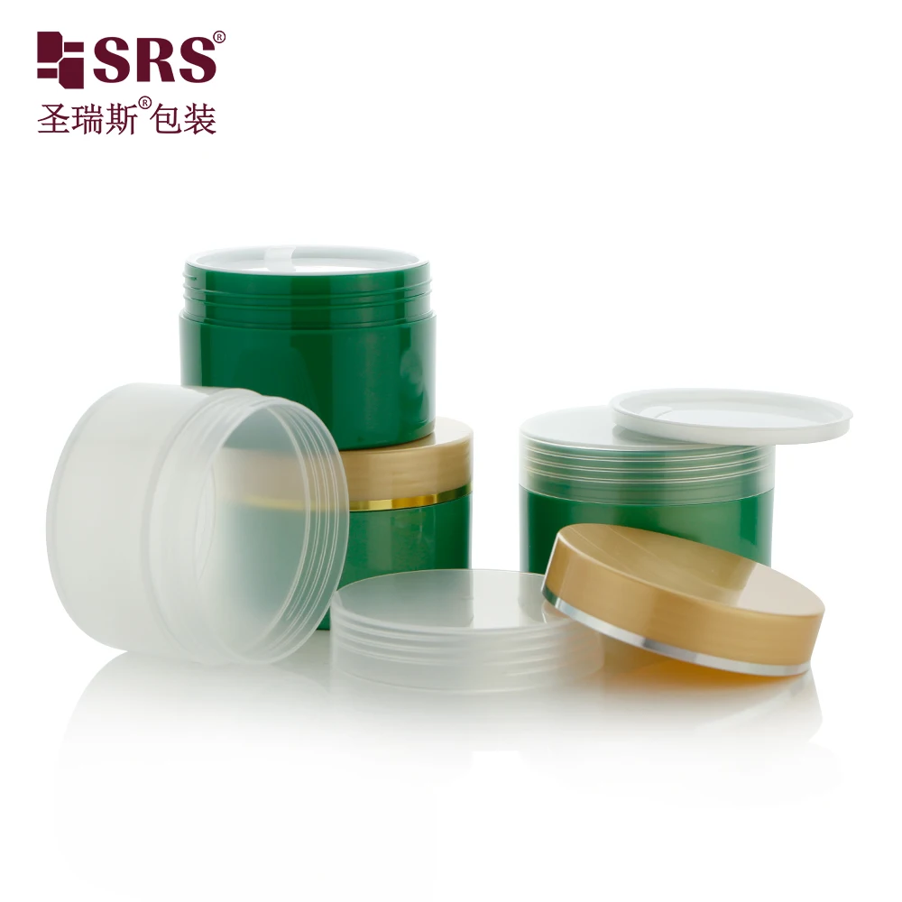 Empty Plastic Cosmetic Skincare Packaging 80g~400g mask Glossy Single Wall  PP Jar With Straight Gar Cap